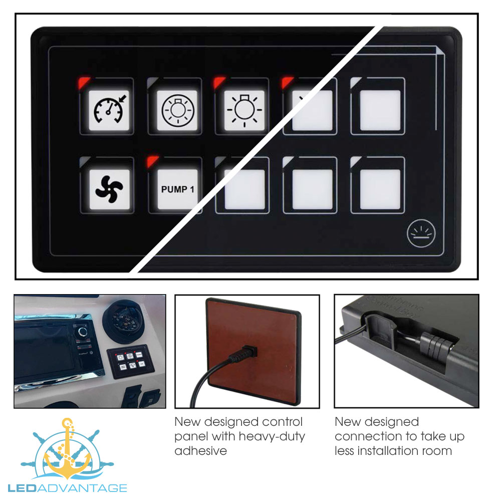 12v 24v Boat Marine Waterproof 10 Gang Backlit Touch Momentary Switch Panel Kit eBay
